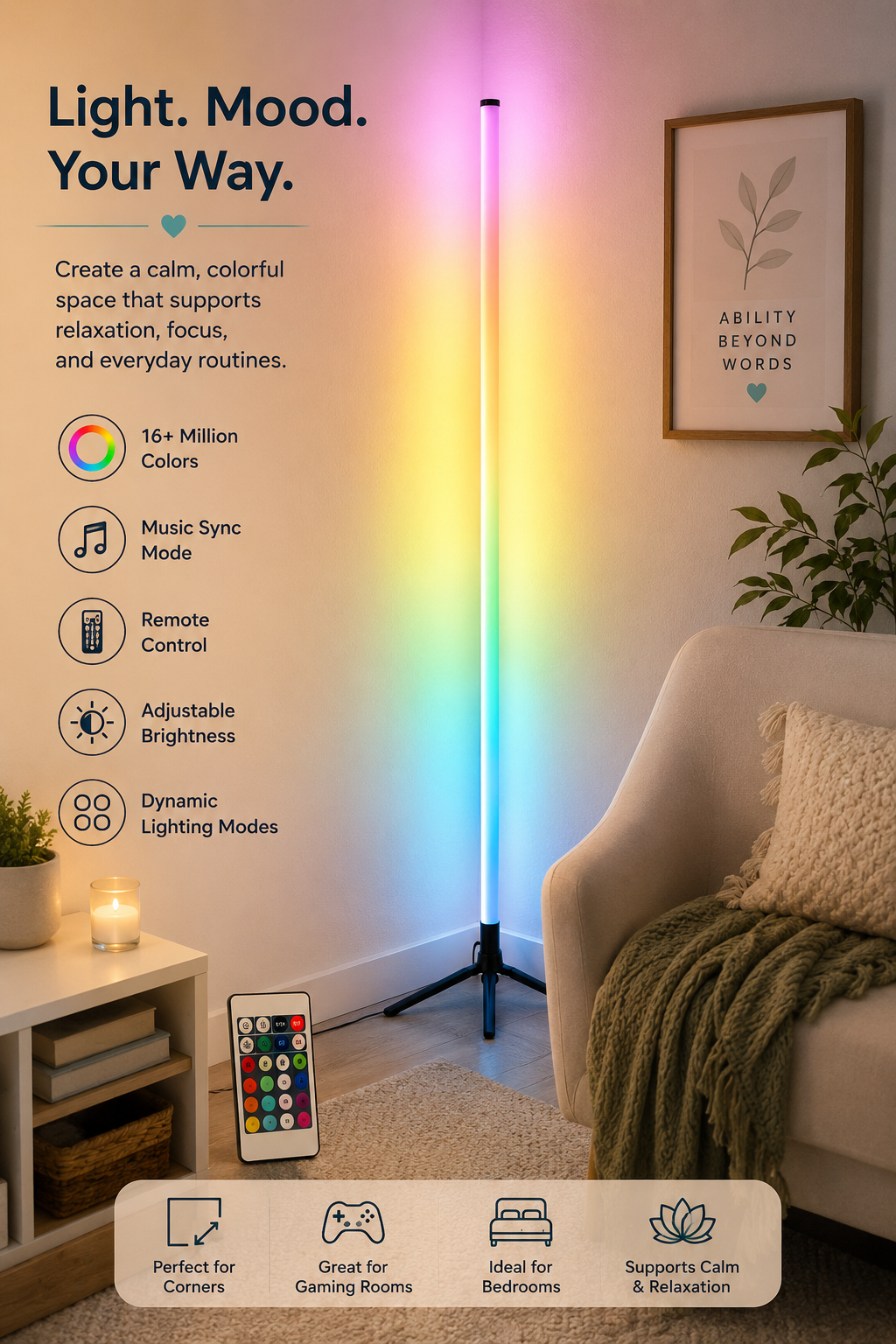 LED Corner Floor Lamp