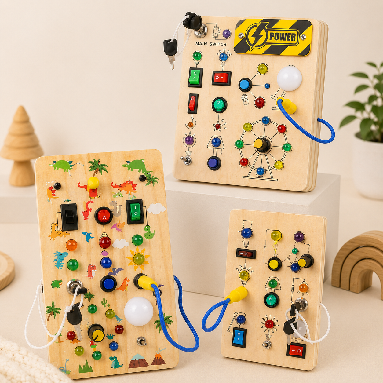Sensory Busy Board with Interactive Switches & Lights