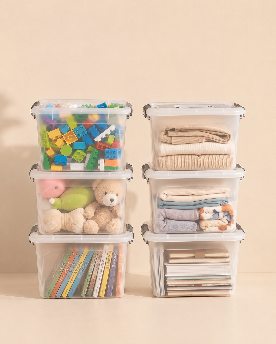 Stackable Clear Storage Boxes
