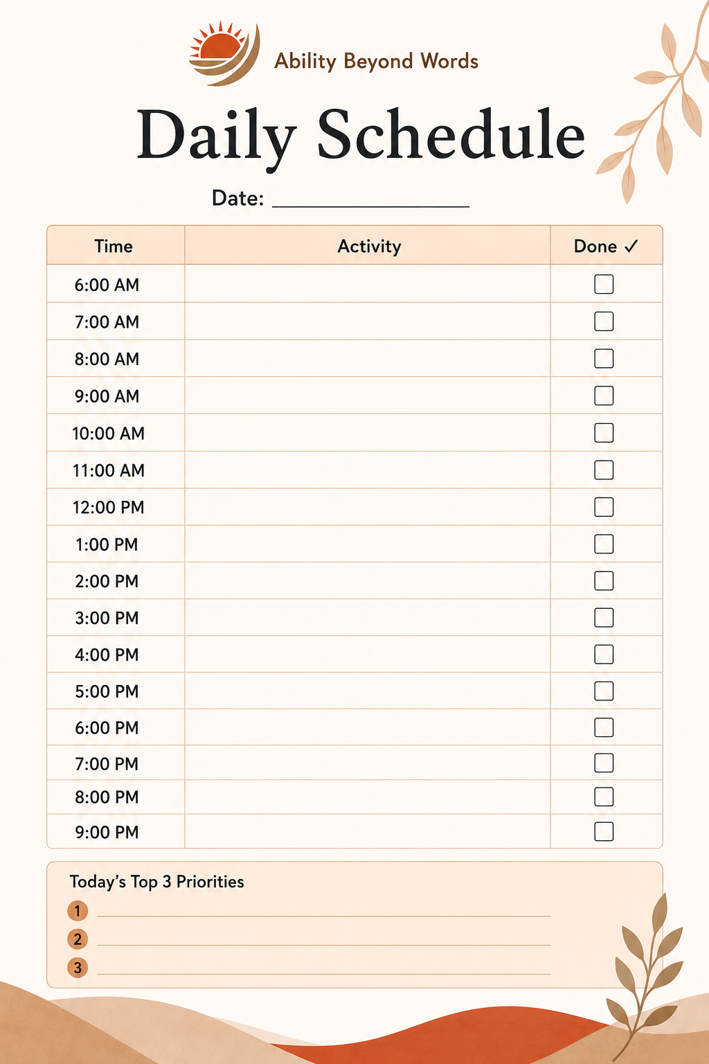 Visual Daily Schedule