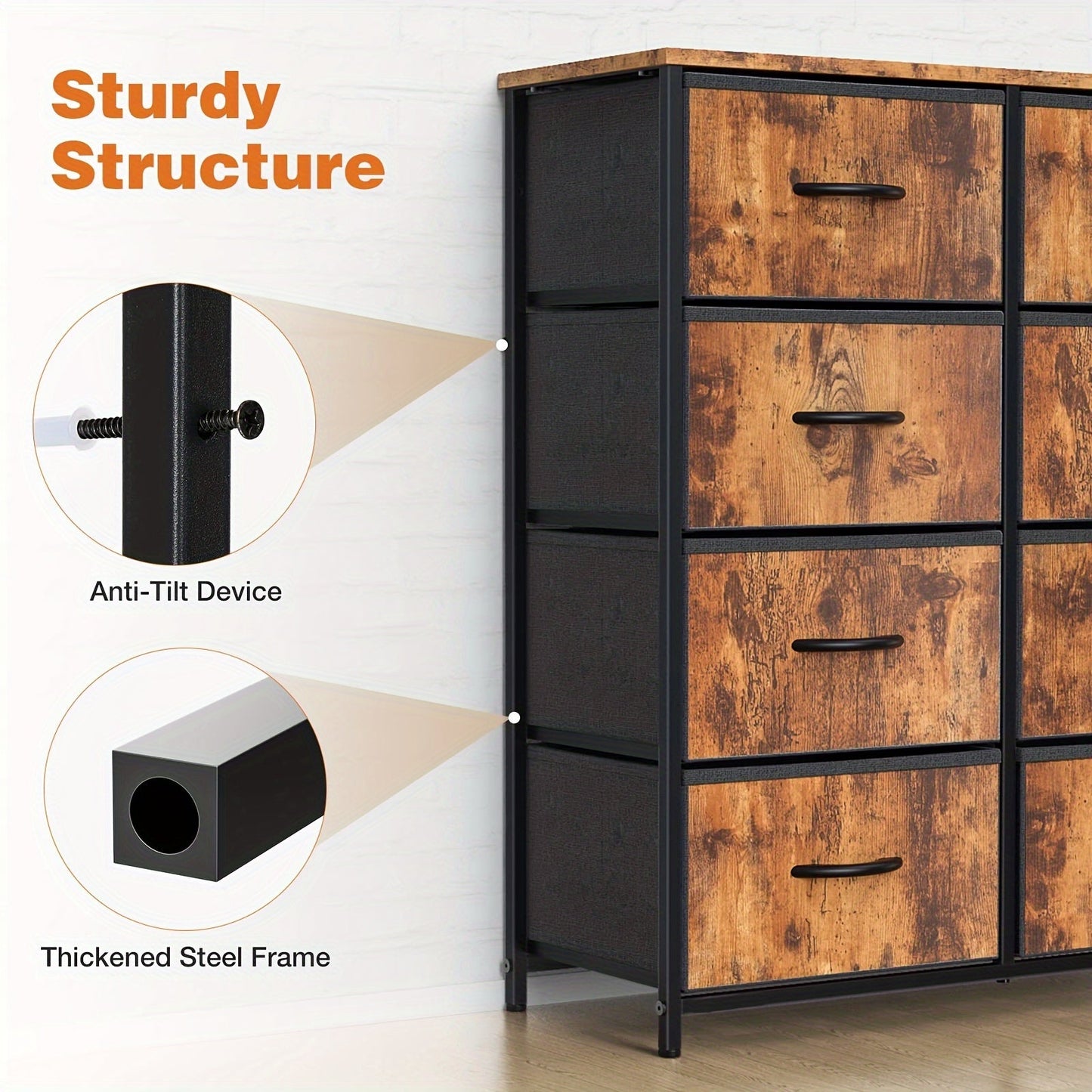 8 Drawer Dresser Storage Organizer