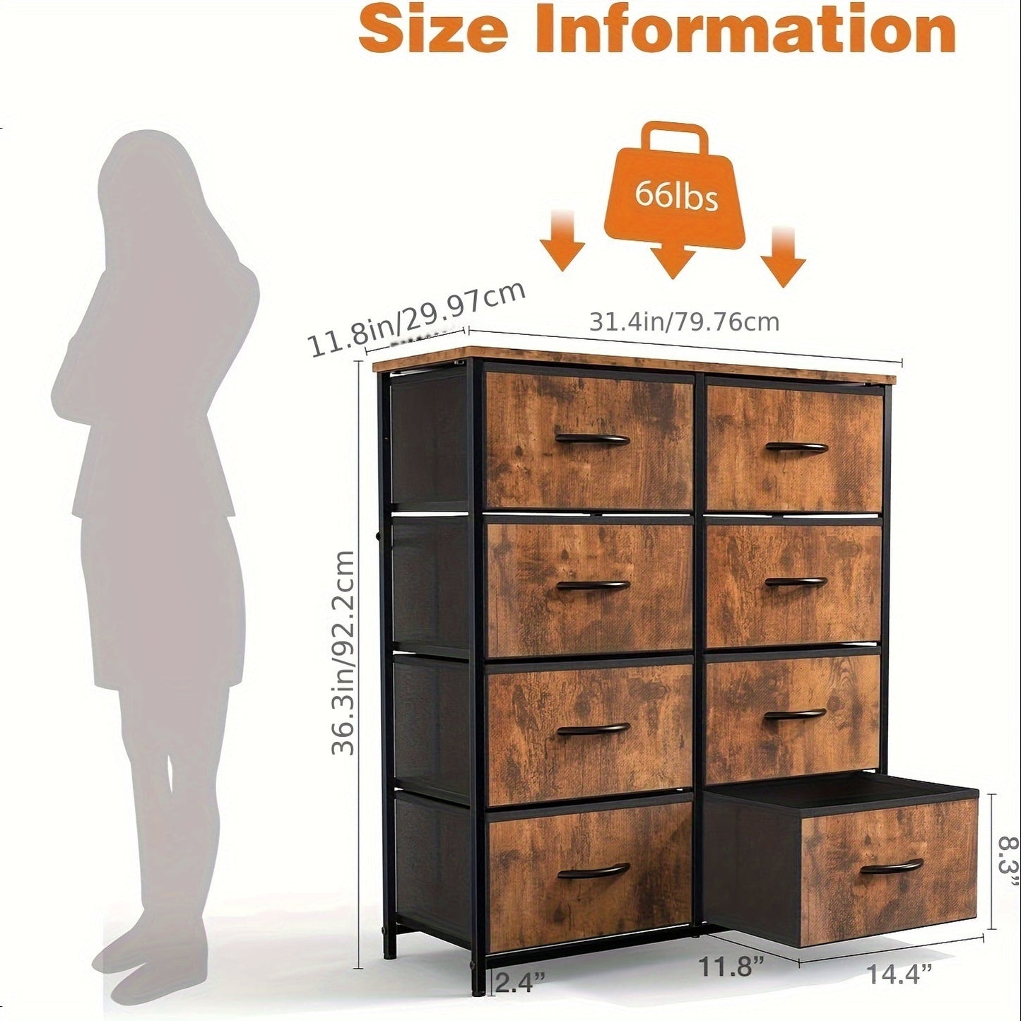 8 Drawer Dresser Storage Organizer