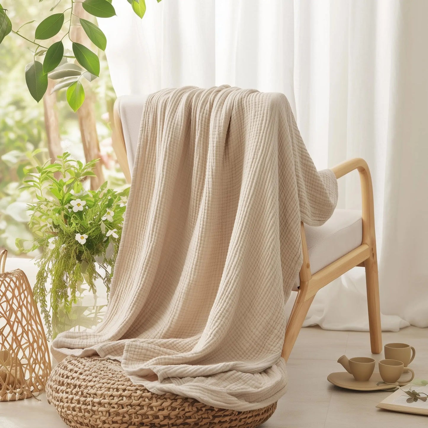 All-Season Muslin Gauze Throw