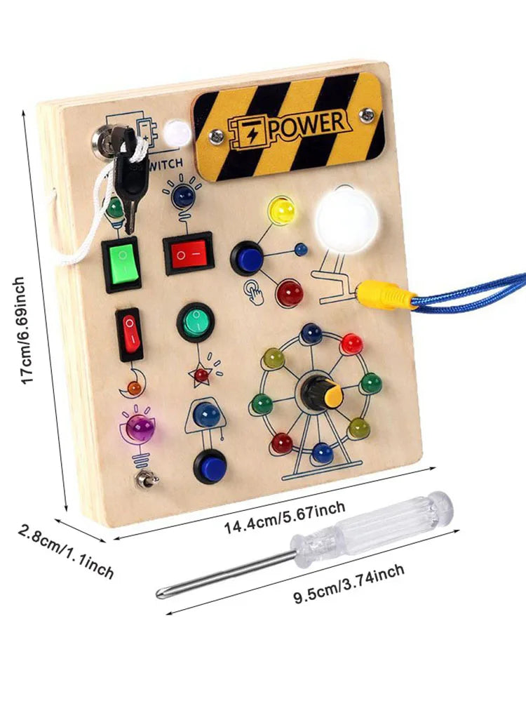Sensory Busy Board with Interactive Switches & Lights
